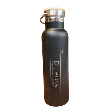 Dubois Map Bottle with Bamboo Top in Matte Black