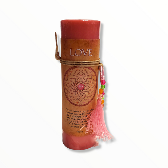 Love Candle with Mini-dreamcatcher