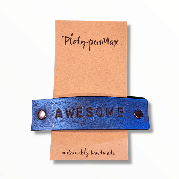 AWESOME Stamped Leather Barrette | 3" Size