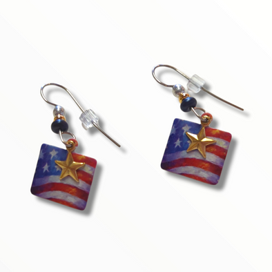 Lightweight Earrings | USA Flag