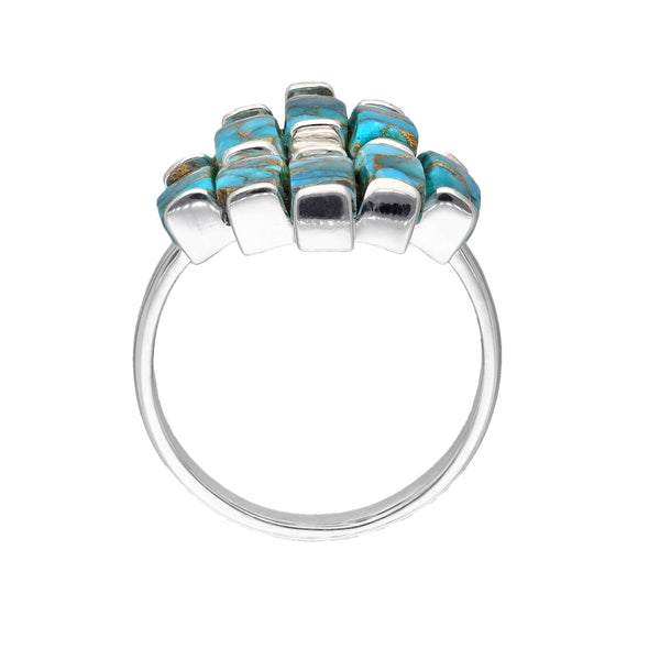 Blue Mohave Turquoise 925 Sterling Silver Statement Rings