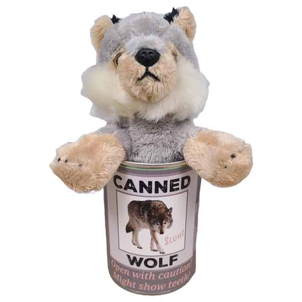Scout the Canned Wolf - Stuffed Animal Plush w/Funny Jokes