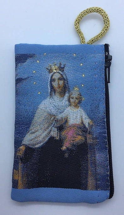 Rosary Pouch – Our Lady of Mount Carmel   (3″ x 4″)