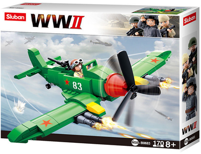 WW2 Allied Fighter Plane Building Brick Kit (170 pcs)