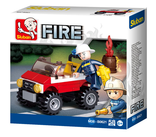 Fire Car Building Brick Kit (58 Pcs)