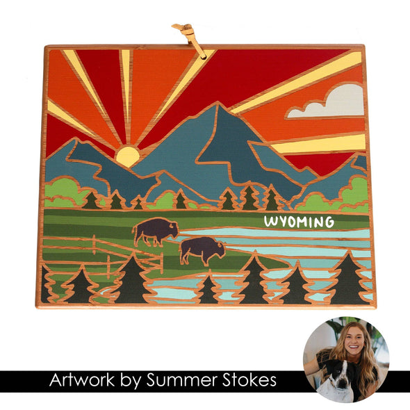 Wyoming Cutting Board with Artwork by Summer Stokes
