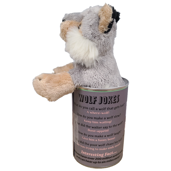 Scout the Canned Wolf - Stuffed Animal Plush w/Funny Jokes