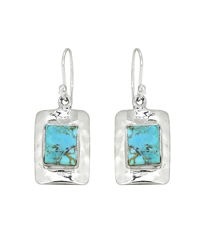 925 Sterling Silver Blue Mohave Turquoise Dangle Earring