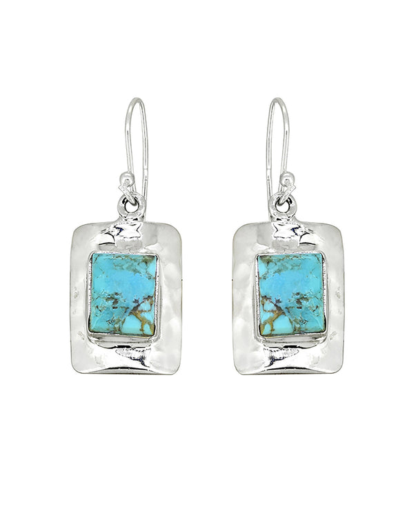 925 Sterling Silver Blue Mohave Turquoise Dangle Earring