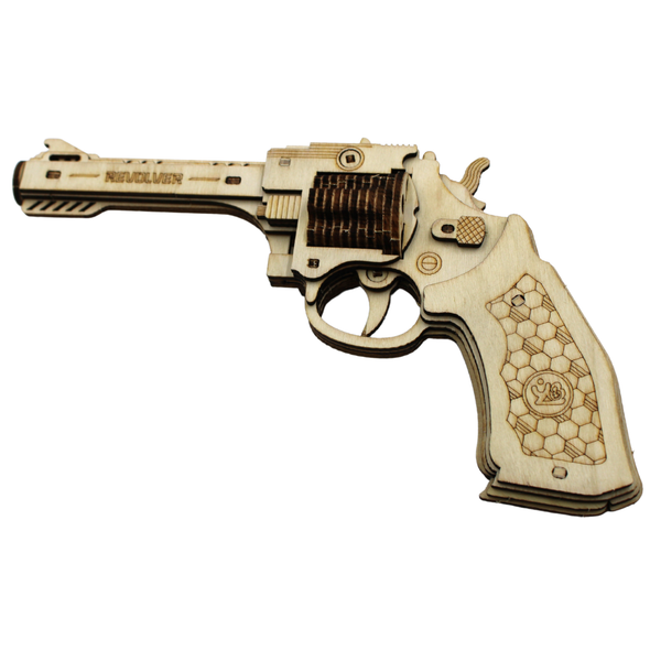 Revolver Wood Puzzle Gun