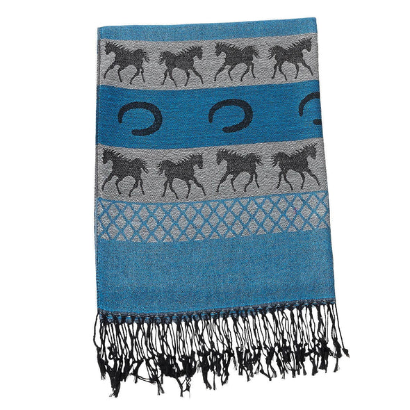 Cowgirl Scarf with Horses and Horseshoes