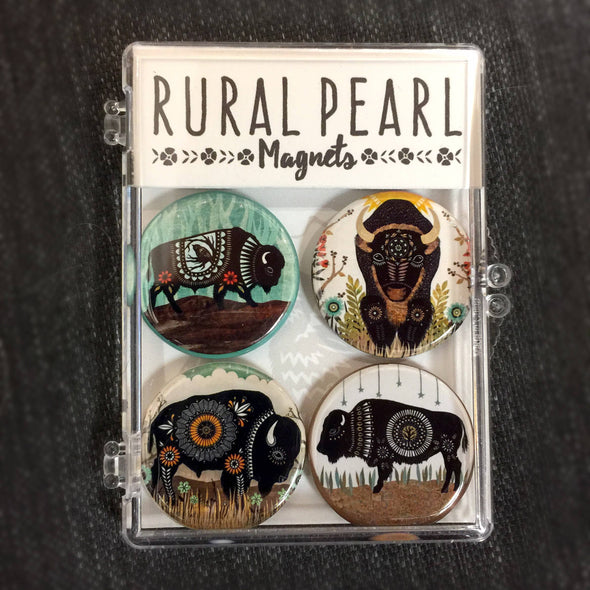 Buffalo/ Bison Magnets - Set of 4 - 1.25 inch Magnets