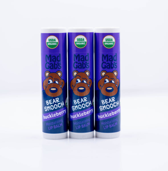 24pc Organic Bear Smooch Huckleberry Lip Balm POP