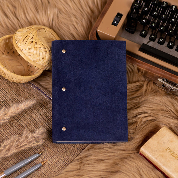 Soft Cover Suede Leather Diary Journal- Dark Blue