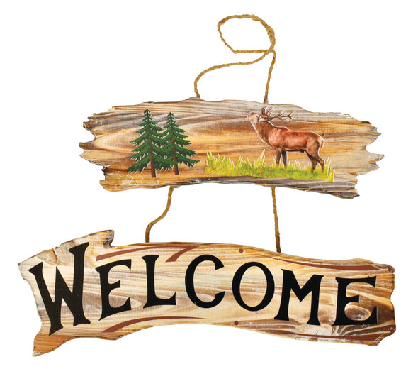 Two-Piece Wooden Rustic Welcome Signs