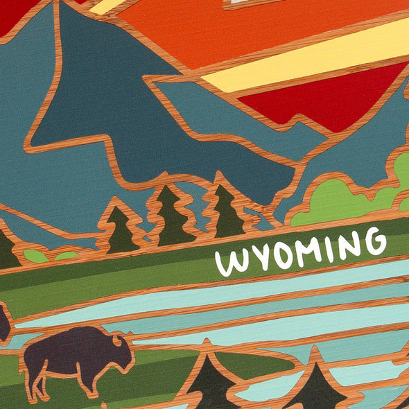 Wyoming Cutting Board with Artwork by Summer Stokes