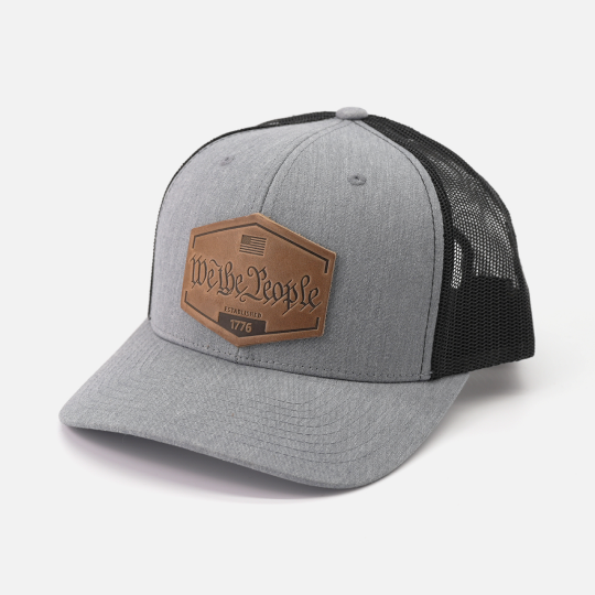 We The People Hat | Leather Patch Trucker Hat