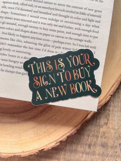 Your Sign To Buy A New Book Waterproof Sticker