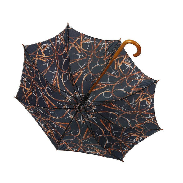 AWST Int'l Lila Linear Horses Umbrella: Black