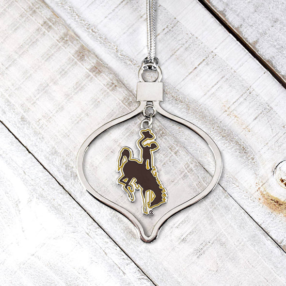 Wyoming Cowboys Circle 2 Piece colored Ornament