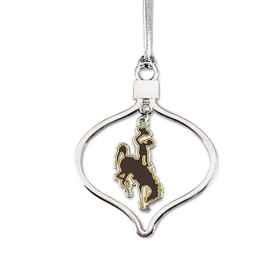 Wyoming Cowboys Circle 2 Piece colored Ornament