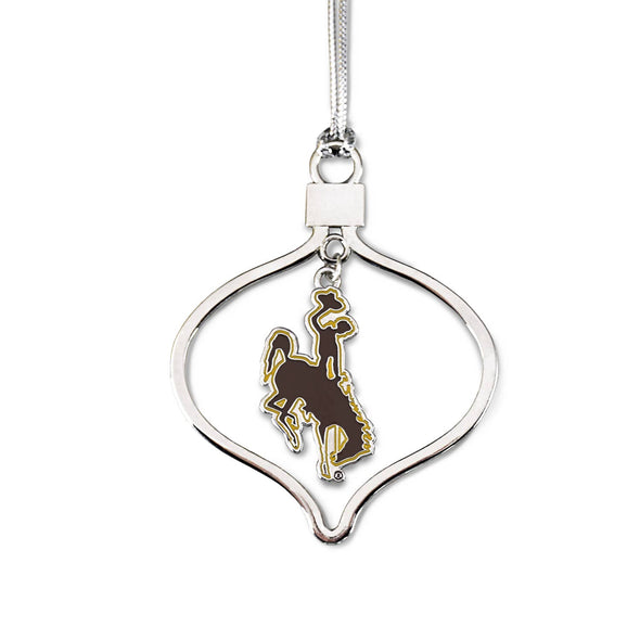 Wyoming Cowboys Circle 2 Piece colored Ornament