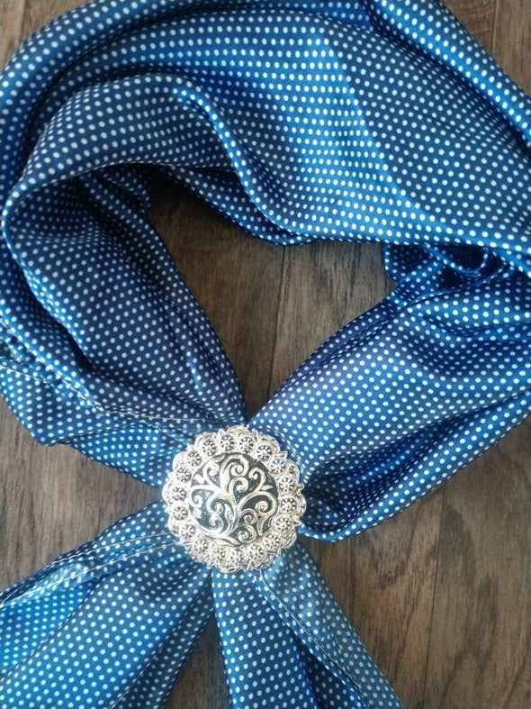 Wild Rag MISC 402 Tiny Pin Polka Dot Blue Cowboy Western Neck Scarf Bandanna by Double B Wild Rags