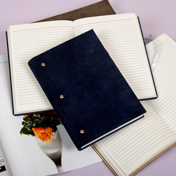 Soft Cover Suede Leather Diary Journal- Dark Blue