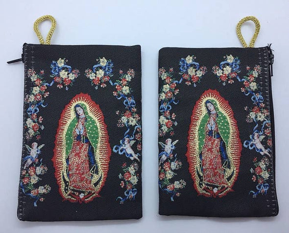 OLOG with flowers Rosary Pouch  (4" x 6")