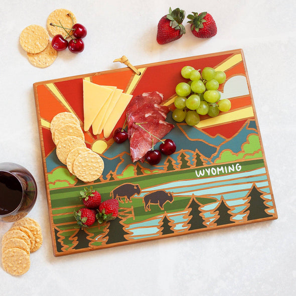 Wyoming Cutting Board with Artwork by Summer Stokes