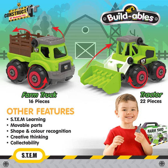 2 in 1 Farm Yard Vehicles Set