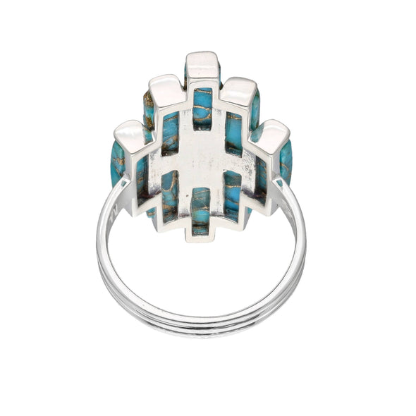 Blue Mohave Turquoise 925 Sterling Silver Statement Rings