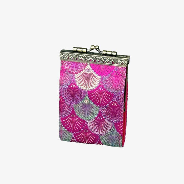 Small Shell Brocade Card Holder with RFID