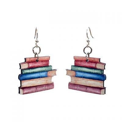 Handmade Wooden Book Earrings