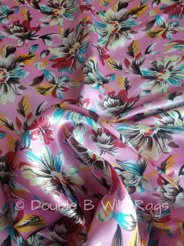 Wild Rag FLORAL 701 Wild Daisy PINK Cowboy Western Neck Scarf Bandanna by Double B Wild Rags