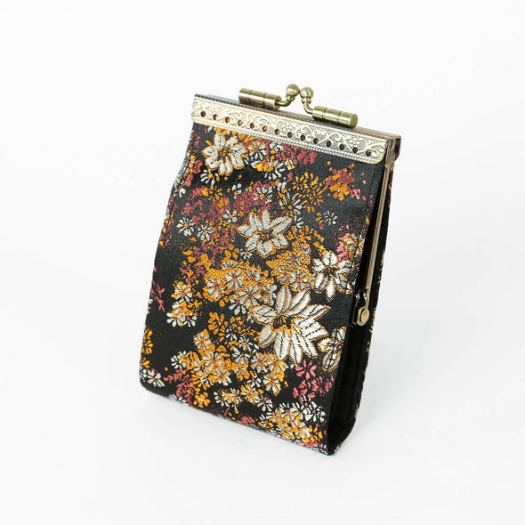 Brocade Small Floral Pattern Card Holder with RFID