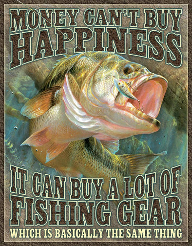 Fishing Happiness Tin Sign