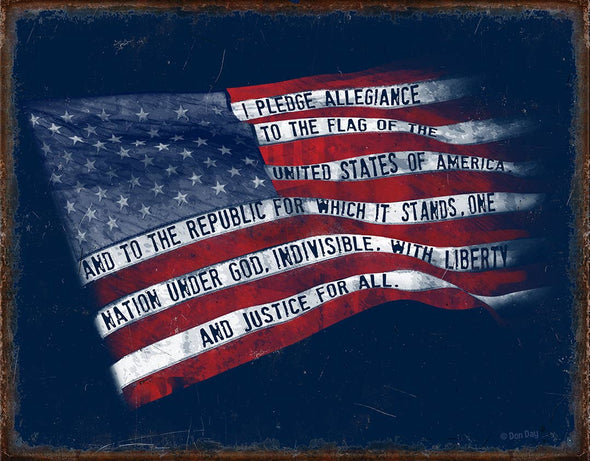 Flag Pledge Tin Sign