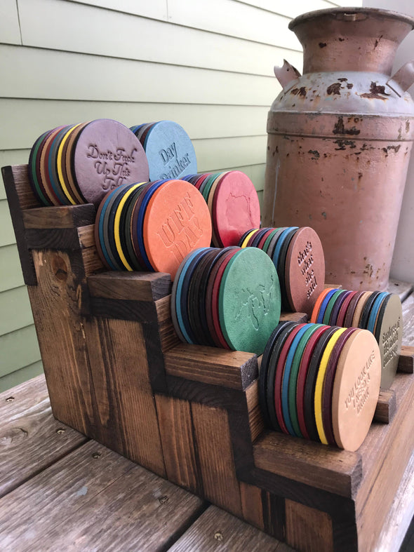 Leather Coaster - American Flag