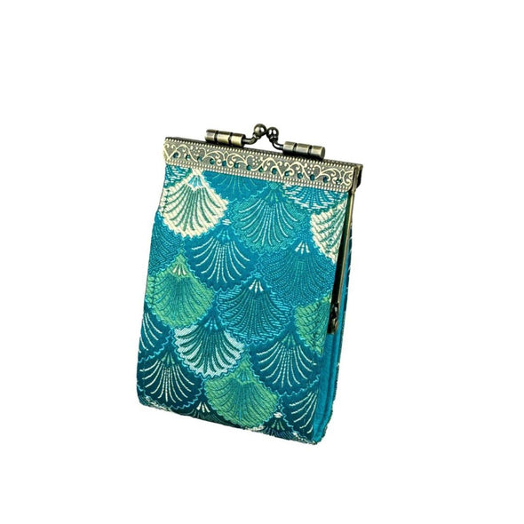 Small Shell Brocade Card Holder with RFID