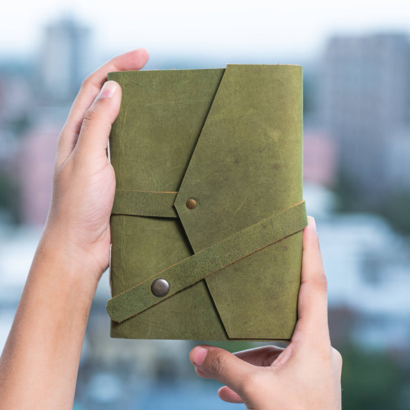 Leather Journal Diary with Unruled or Ruled Pages