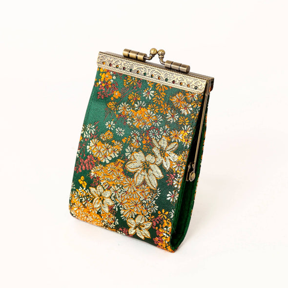 Brocade Small Floral Pattern Card Holder with RFID