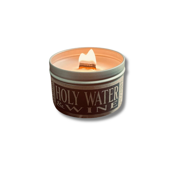 Holy Water & Wine - 8 oz Candle Tin - Wooden Wick