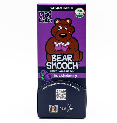 24pc Organic Bear Smooch Huckleberry Lip Balm POP