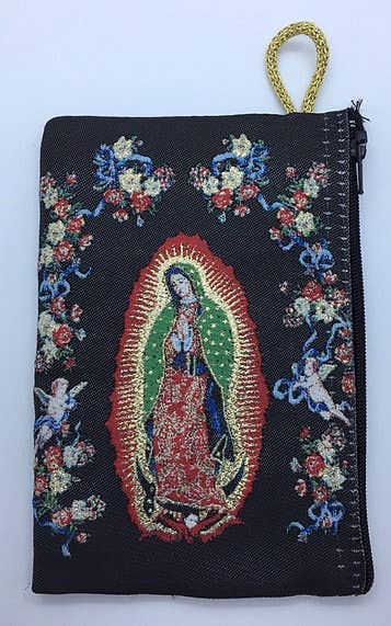 OLOG with flowers Rosary Pouch  (4" x 6")