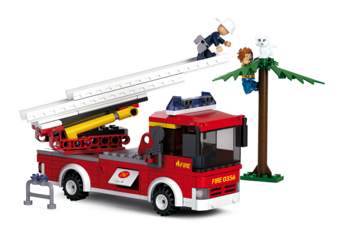 Fire Truck w/ Aerial Ladder Building Brick Kit (269 Pcs)