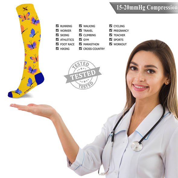Nature Knee High Compression Socks - 3 ASST STYLES