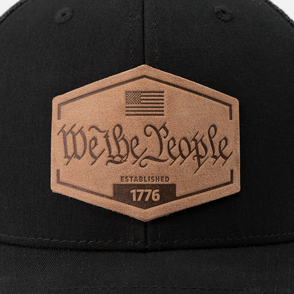 We The People Hat | Leather Patch Trucker Hat