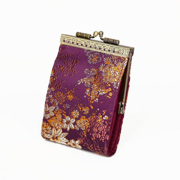 Brocade Small Floral Pattern Card Holder with RFID