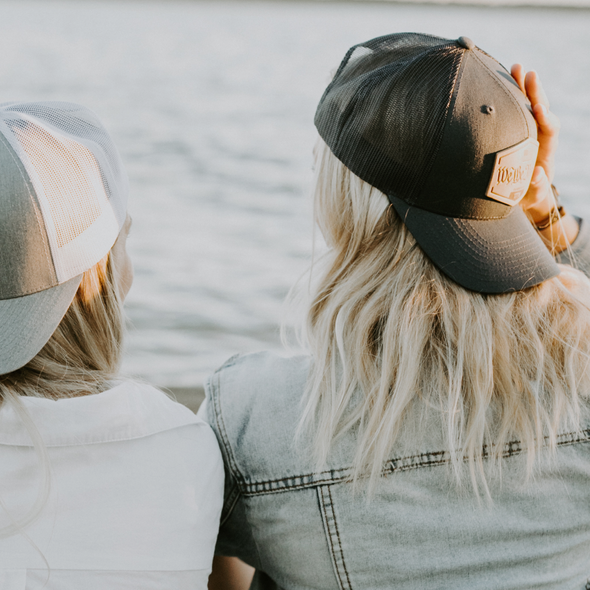 We The People Hat | Leather Patch Trucker Hat